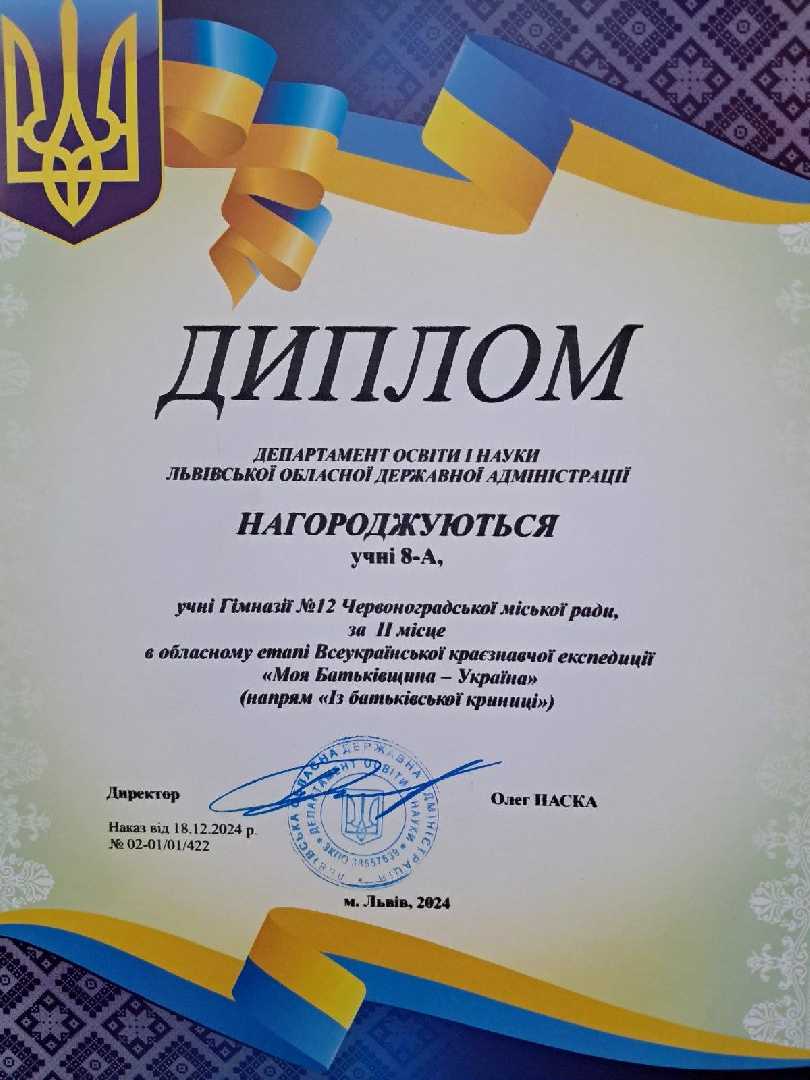 Вітаємо учнів 8-А класу (класний керівник Скалецька Н.Б.) із зайнятим ІІ місцем в обласному етапі Всеукраїнської краєзнавчої експедиції 