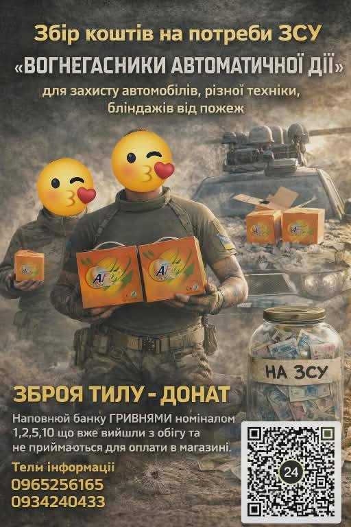 Разом до перемоги: гімназисти зібрали  2065 грн на вогнегасники для техніки ЗСУ.